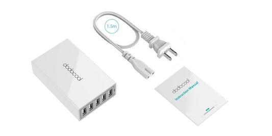 BNIB- 65W 5-Port USB Charging Station,Each USB output is up to 5V 2.4A. Total USB output is up to 5V 8A