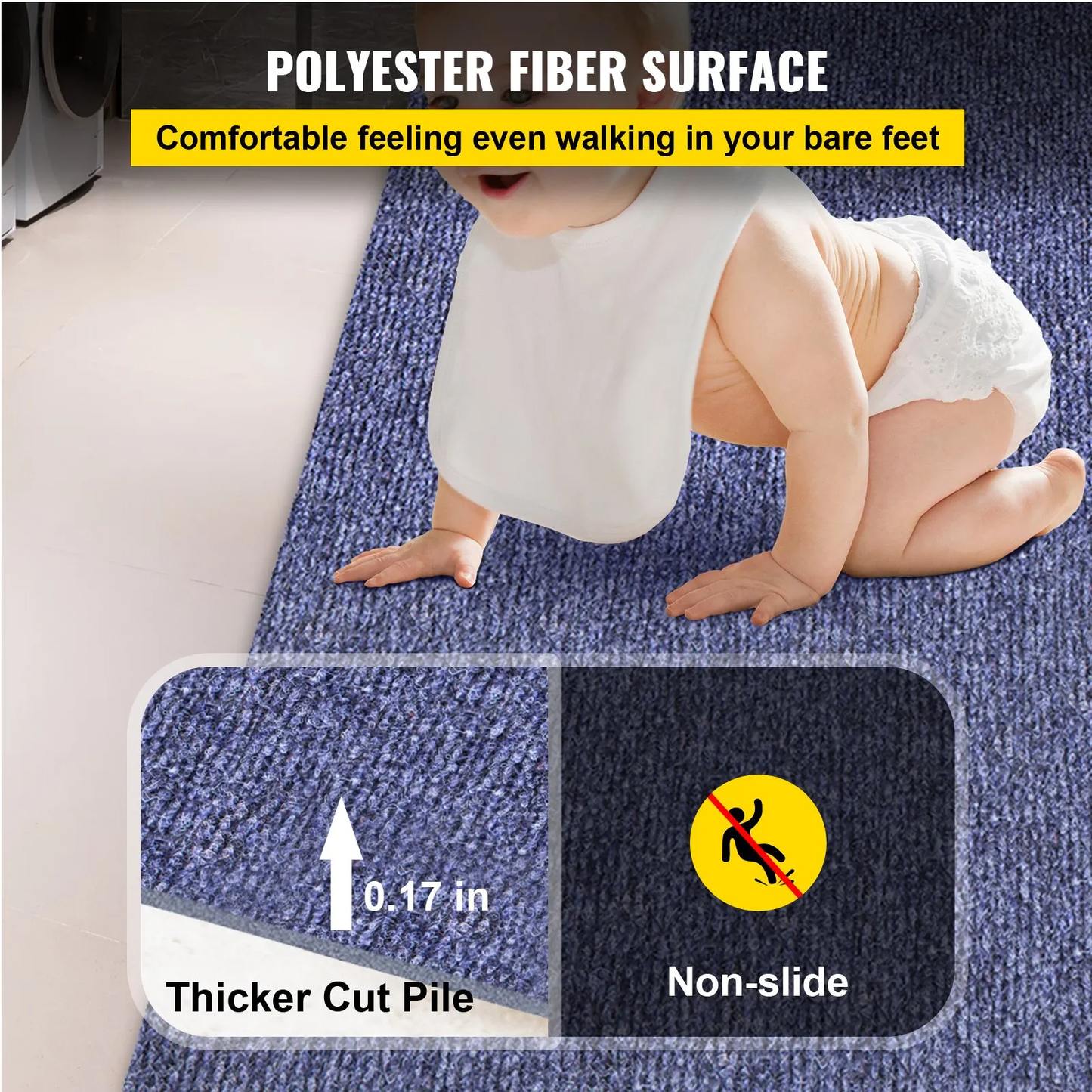 VEVOR Deep Blue Marine Carpet 6 ft x 18 ft Marine Carpeting Marine Grade Carpet for Boats with Waterproof,-$65