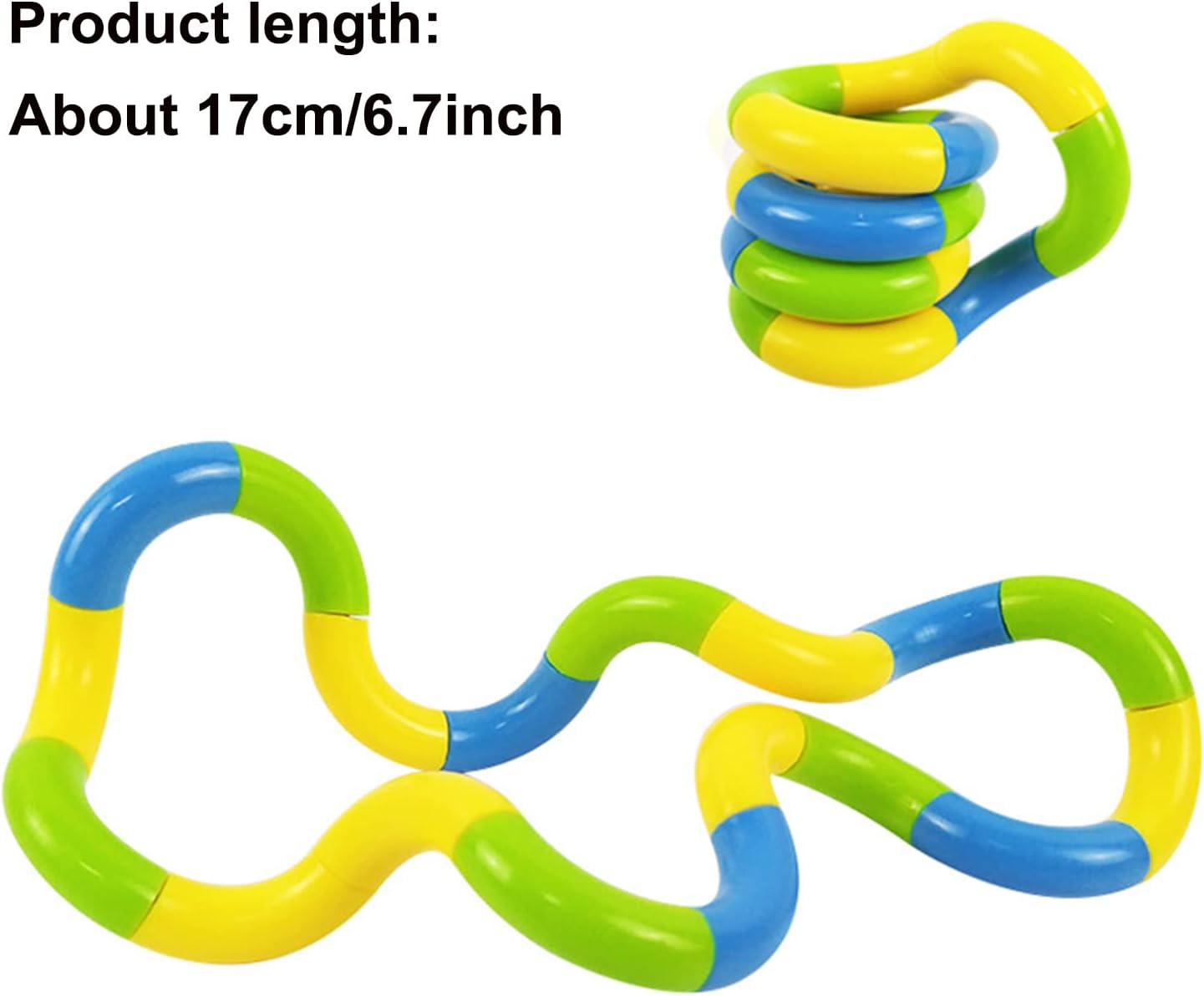 BNIB-6 Pcs Tangles Fidget Toys Tangles Fidget Tangles Relax Therapy Stress Relief Feeling Winding Toy