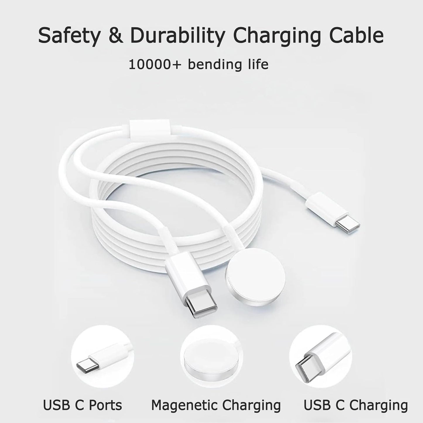 BNIB-2-in-1 USB C Cable Charger Compatible with Apple Watch iPhone,Pad Pro (3.9FT)