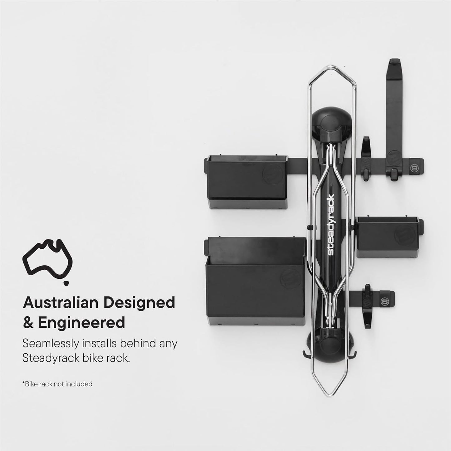 BNIB-Steadyrack Gear Mate Storage Organizer System – Bike Accessories Integrates with all bike racks,-$35