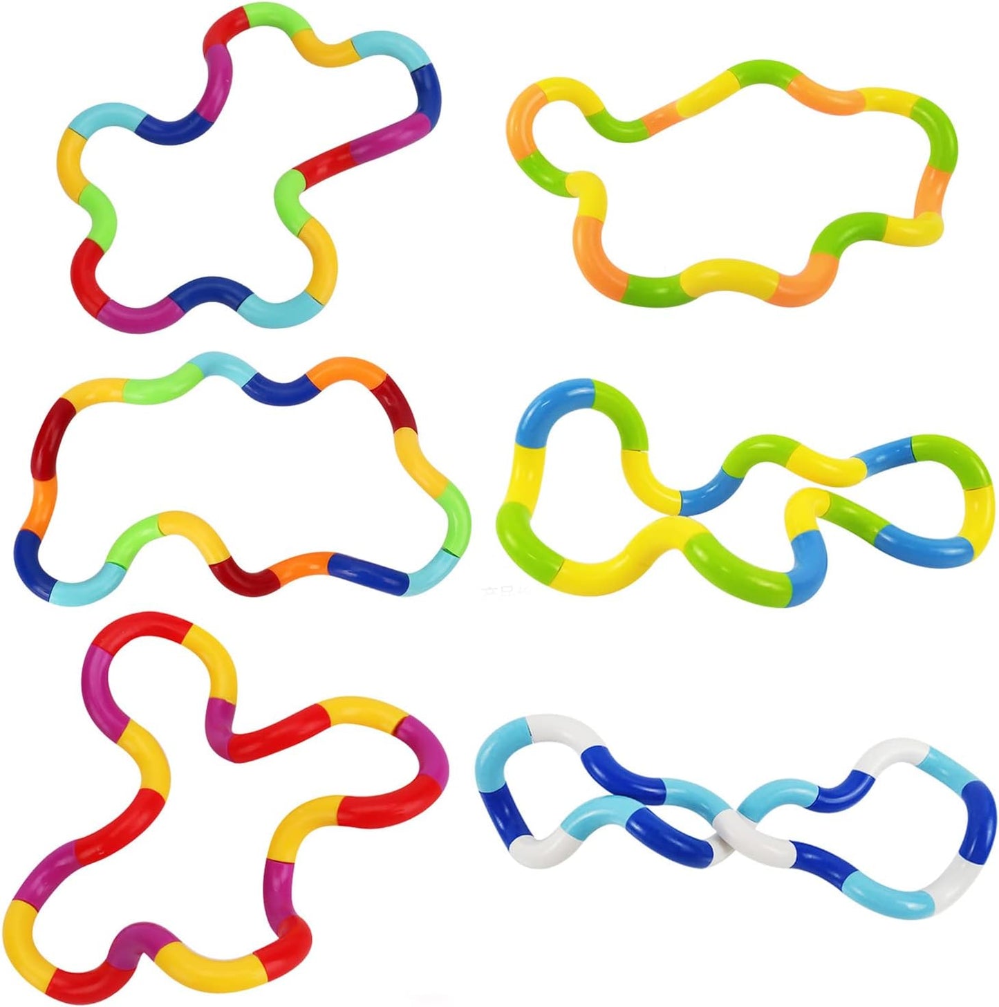 BNIB-6 Pcs Tangles Fidget Toys Tangles Fidget Tangles Relax Therapy Stress Relief Feeling Winding Toy
