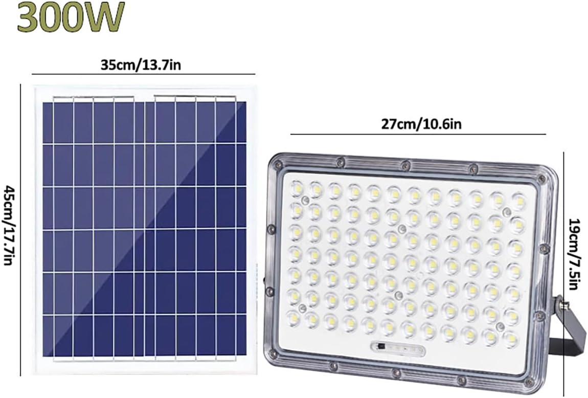 BNIB-Home Solar Powered Street Lights, Dusk to Dawn IP67 Waterproof Solar Lights with Remote,300W,