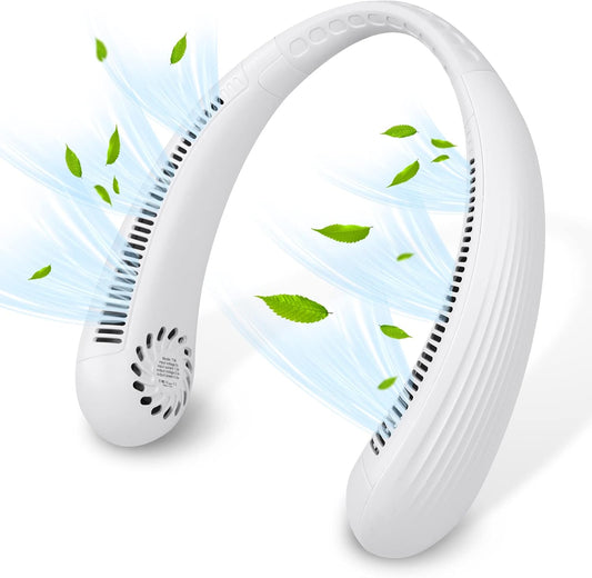 BNIB – Premium Bladeless Neck Fan ,Hand Free Leafless Neckband Fan,(White) – Just $15