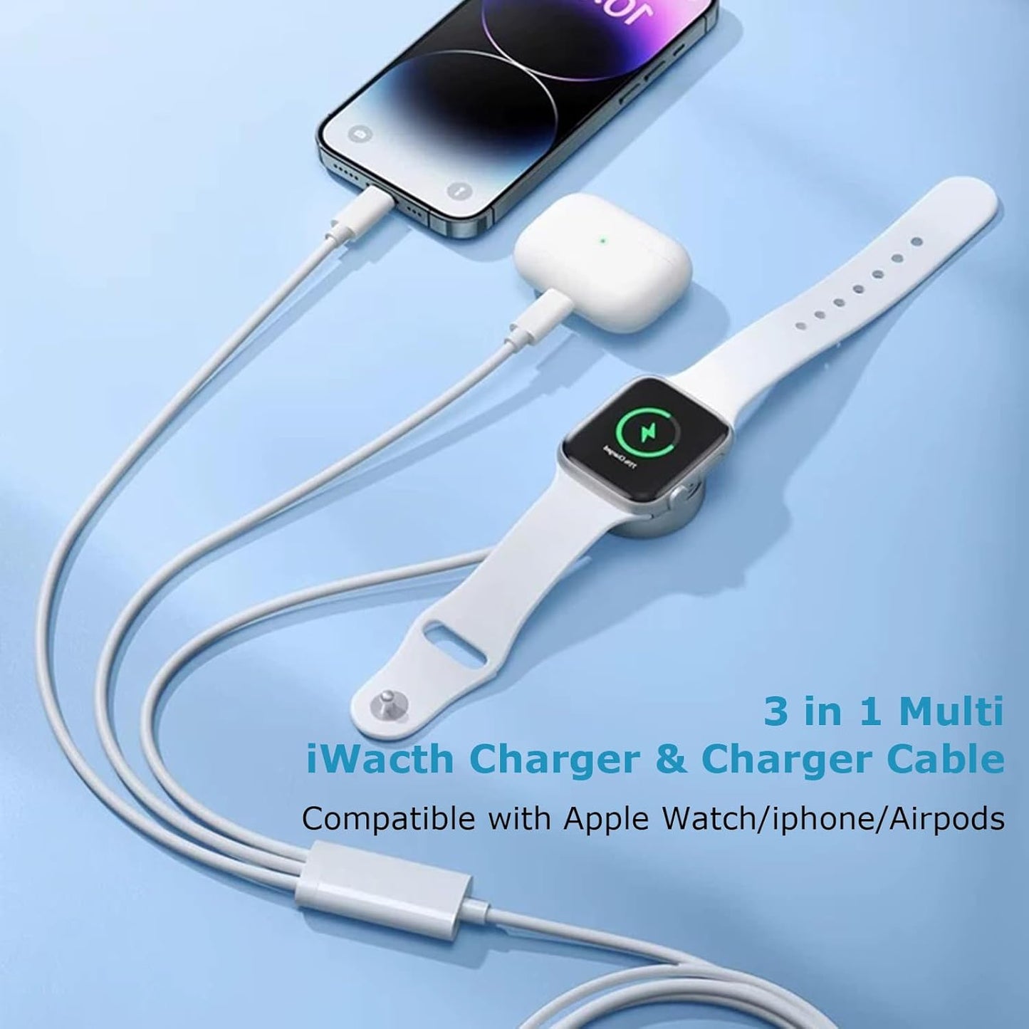 BNIB-3 in 1 Compatible with Apple Watch Charger Charging Cable USB C Cord for i Watch Series,3.9ft,