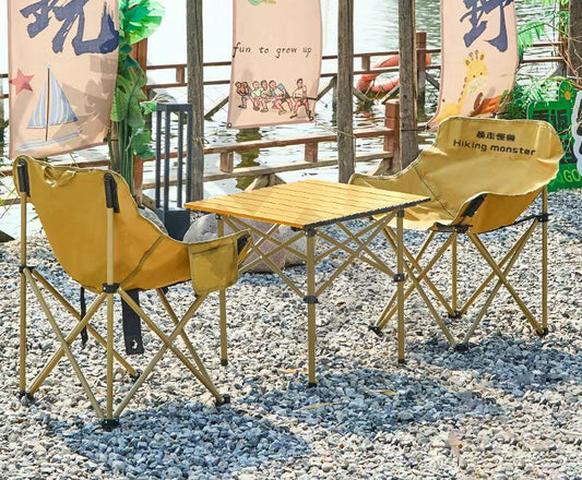 BNIB-Outdoor Folding Table and Chairs, Convenient Picnic and Camping Set, 1 Table + 2 Chairs