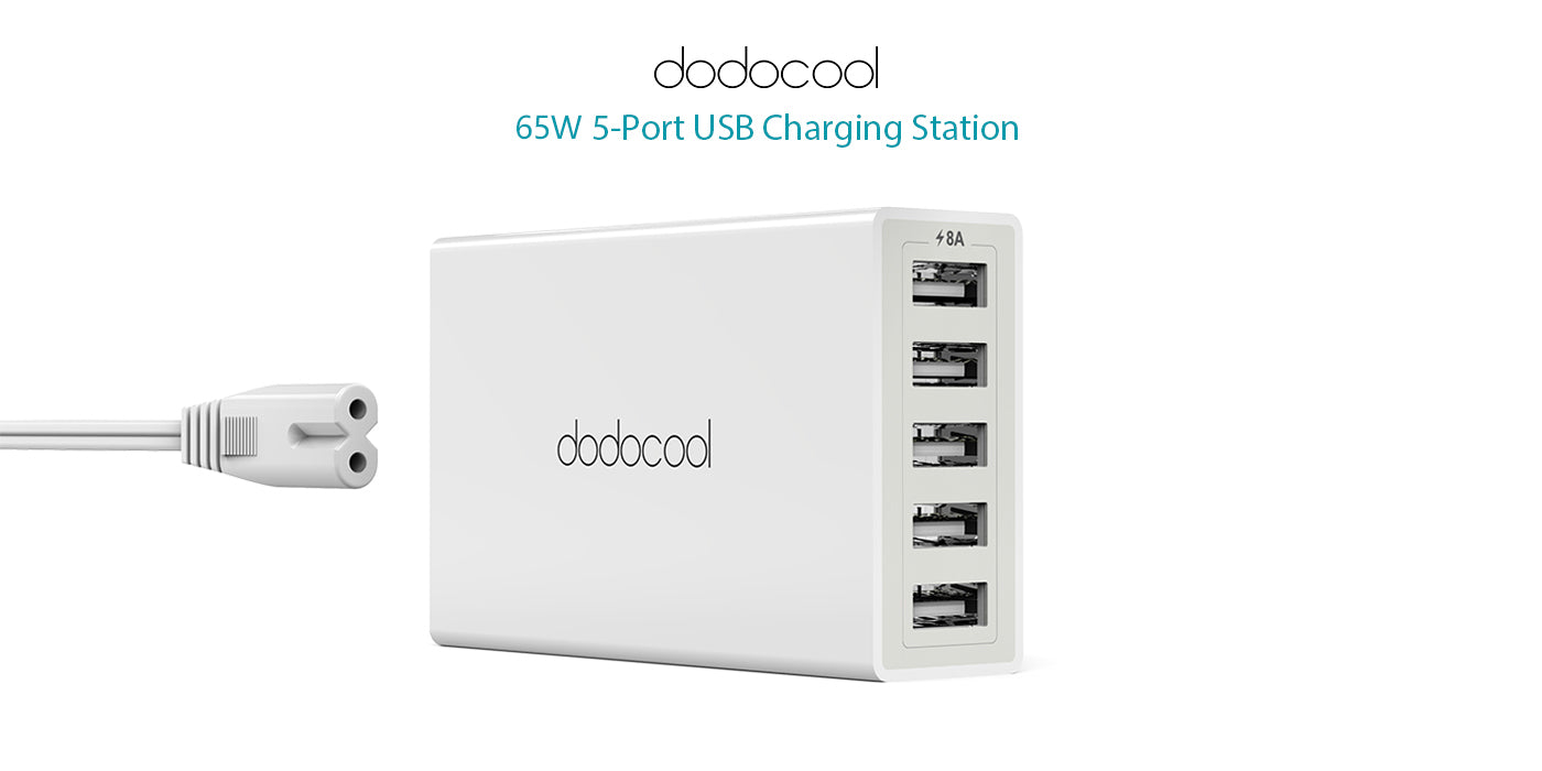 BNIB- 65W 5-Port USB Charging Station,Each USB output is up to 5V 2.4A. Total USB output is up to 5V 8A
