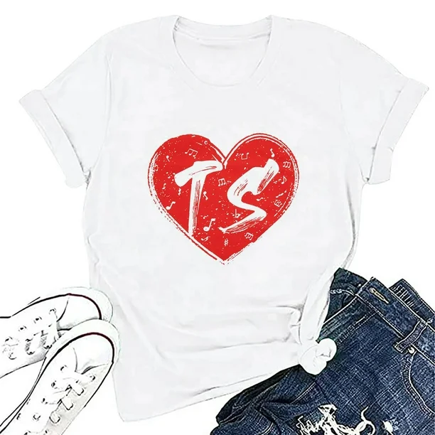 BNIB-Taylor ERAS-Inspired Graphic T-Shirt – Women’s Casual Short Sleeve  (Watermelon Red)Size: L,-$5