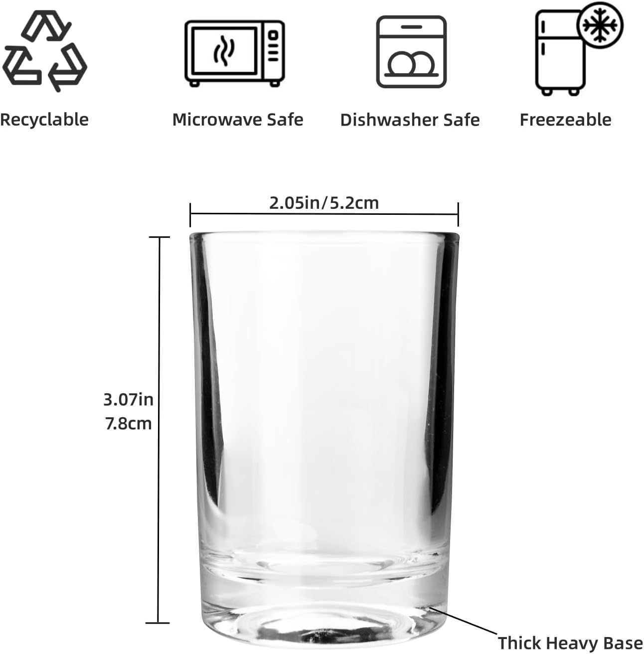 Brand New Shot Glasses Set of 6, Whiskey glass (clear 4 oz.) $5/set (6pcs)