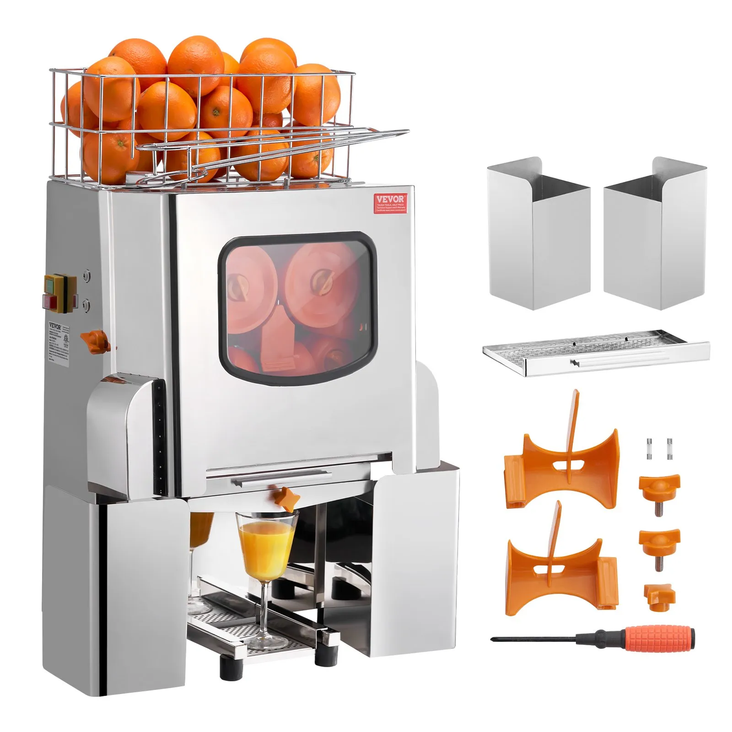 VEVOR Commercial Orange Juicer: 120W automatic juice extractor, 20 oranges squeezed per minute,-$550