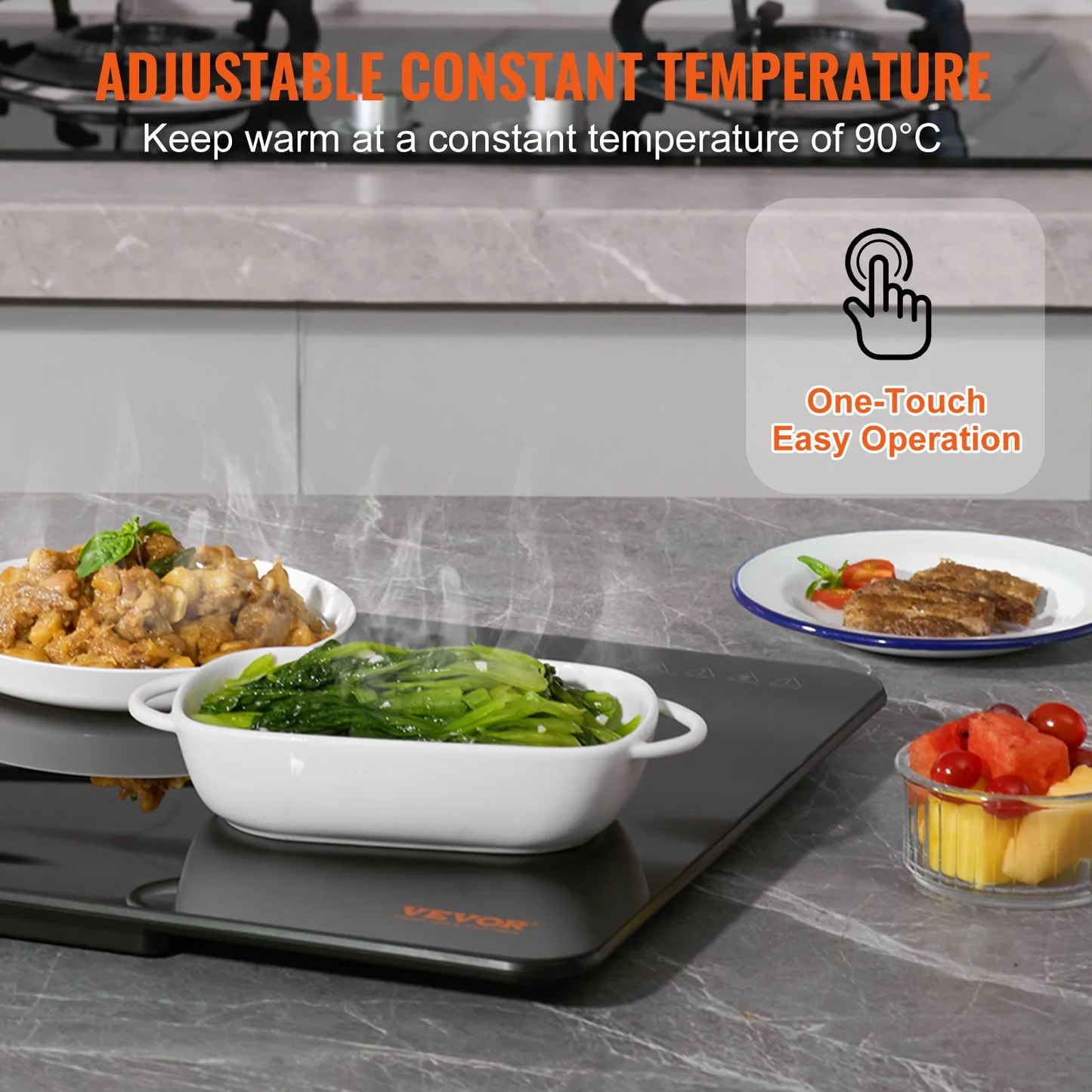 VEVOR Electric Warming Tray, 16.5" x 23.6" Portable Tempered Glass Heating Tray Temperature (65-90℃), -$60