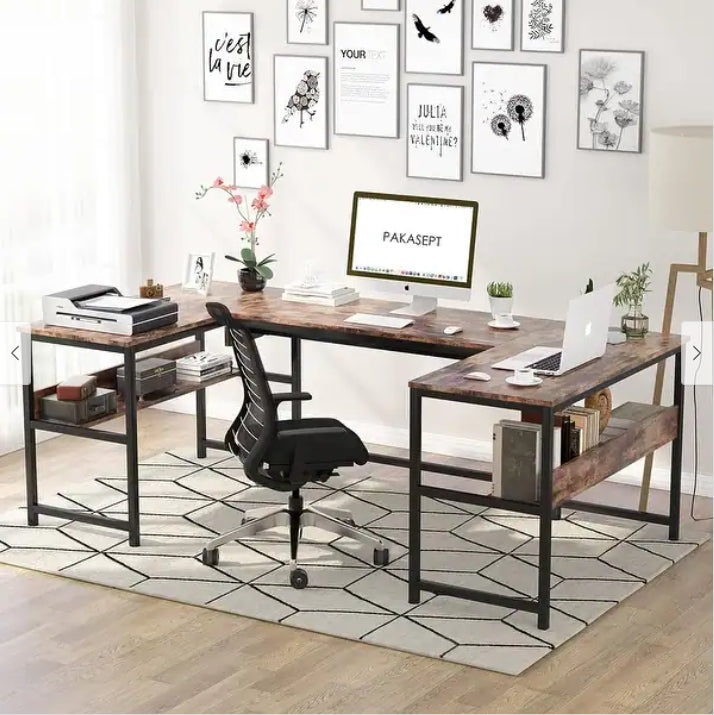 BNIB-U- Shaped Computer Desk with Lift Top, Work from Sitting to Standing