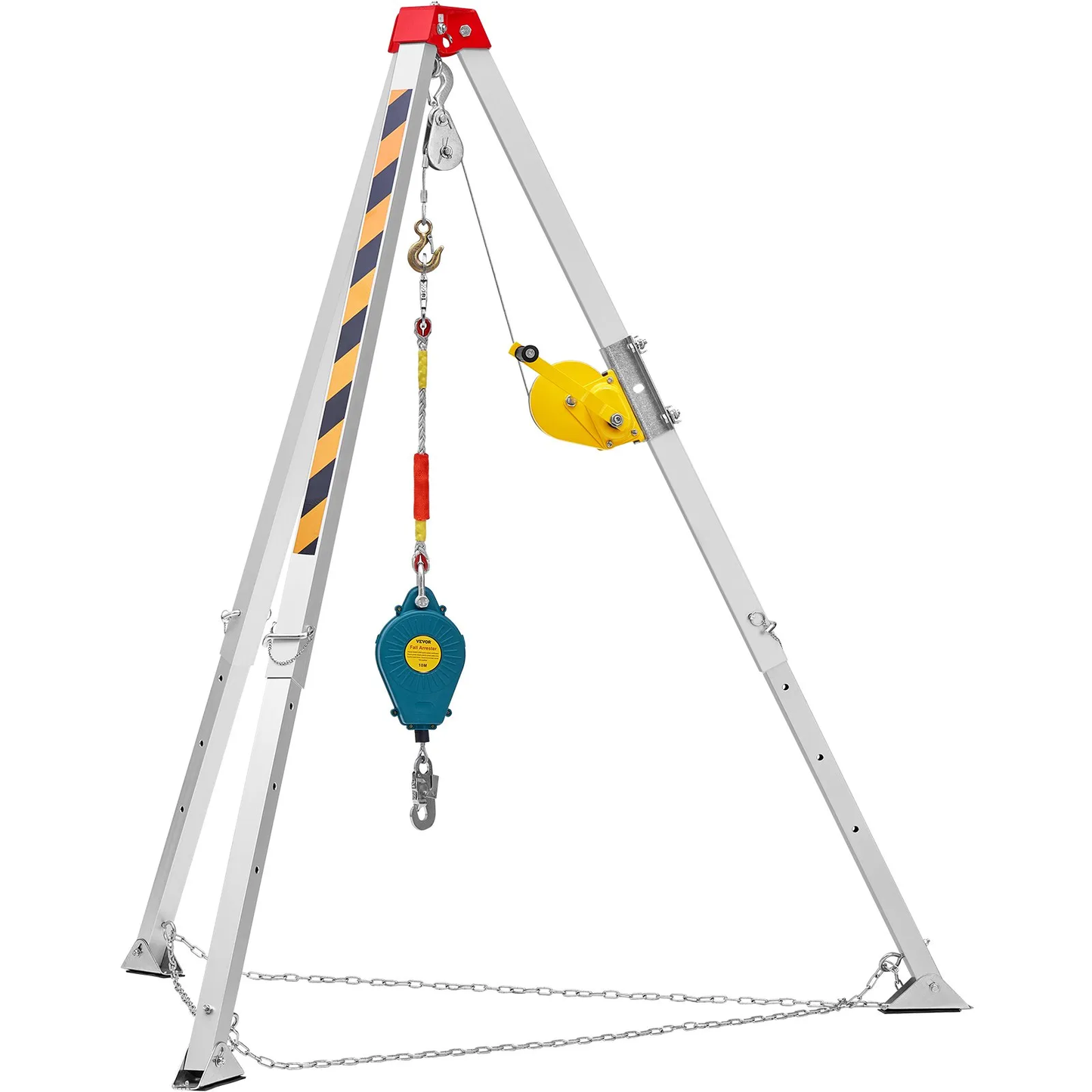 VEVOR Confined Space Tripod Kit, 1200 lbs Winch, Confined Space Tripod 7' Legs Bracket & 98' Cable