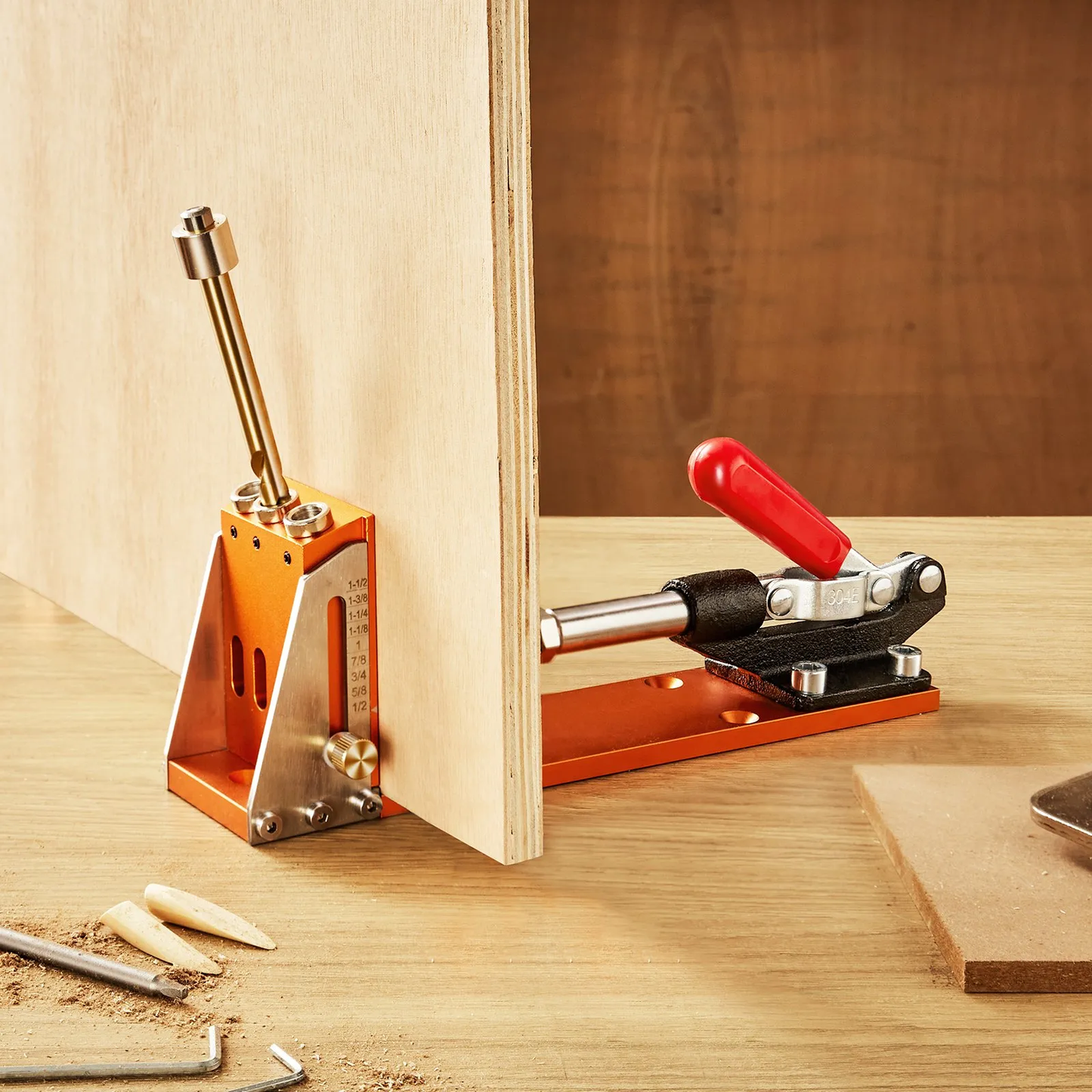 VEVOR Pocket Hole Jig Kit, 30 Pcs Adjustable and Easy to Use Pocket Hole Jig System with Step Drills,-$35