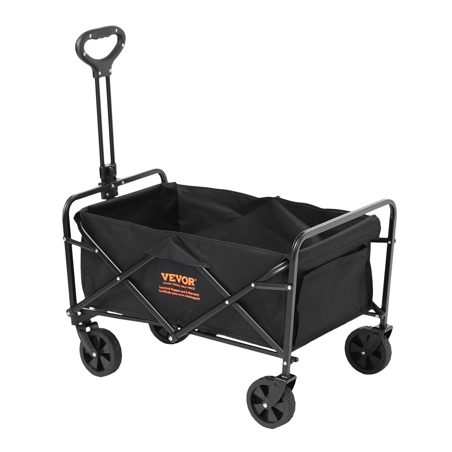VEVOR Collapsible Folding Wagon, 2 cu.ft Beach Wagon Cart with All-Terrain 5in Wheels,-$55