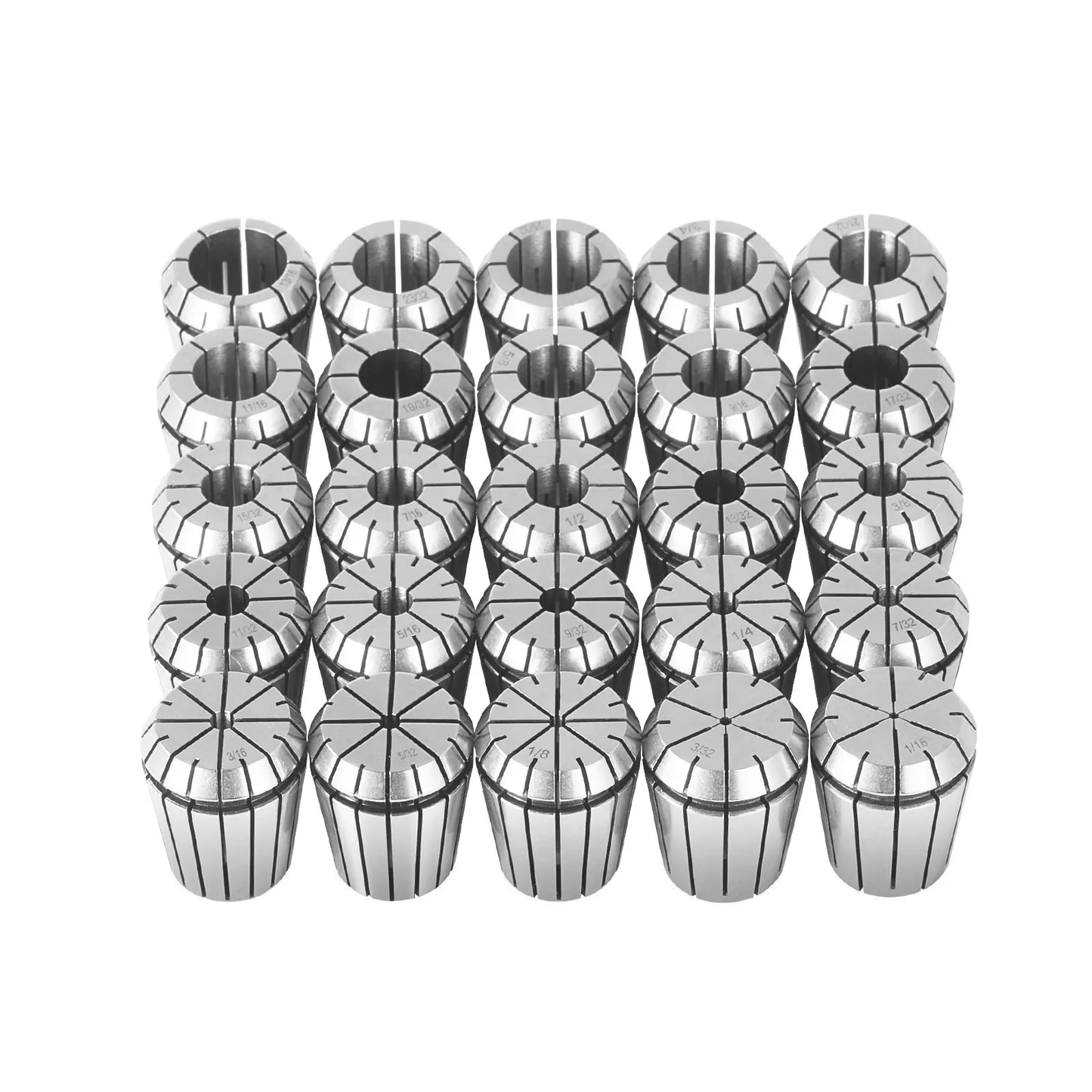 VEVOR 25 pcs ER32 Collet Set, 1/16''-13/16'', ER32 Spring Collet Chuck Set, 0.0006"/15μm TIR Lathe Chuck