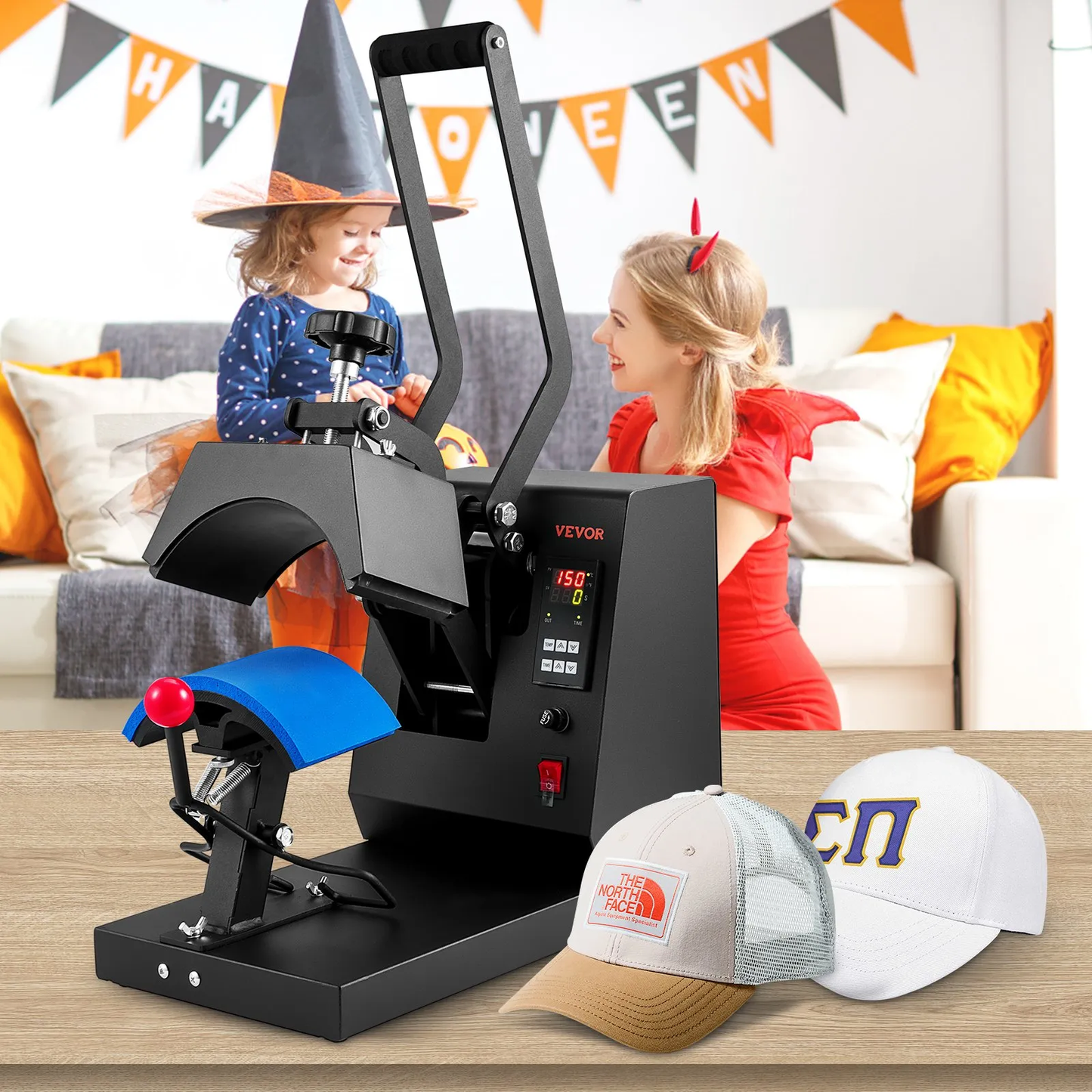 VEVOR Hat Heat Press, 4-in-1 Cap Heat Press Machine, 6 x 3in Clamshell Sublimation Transfer,-$120
