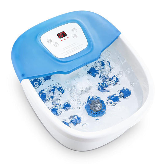 BNIB-Foot Spa Bath Massager with Fast Heating,Pumice Stone, and 16 Removable Massage Rollers,