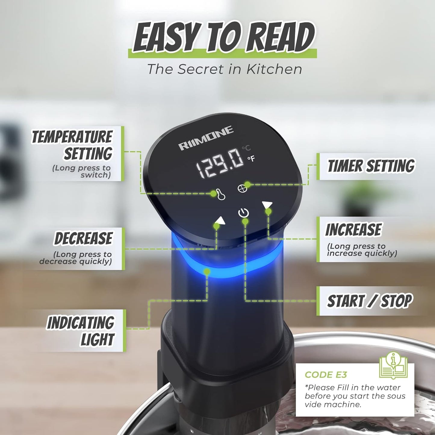 Brand New-RIIMONE Sous Vide Cooker, Souvee Immersion Circulators for Home Precise Cooking,-$60