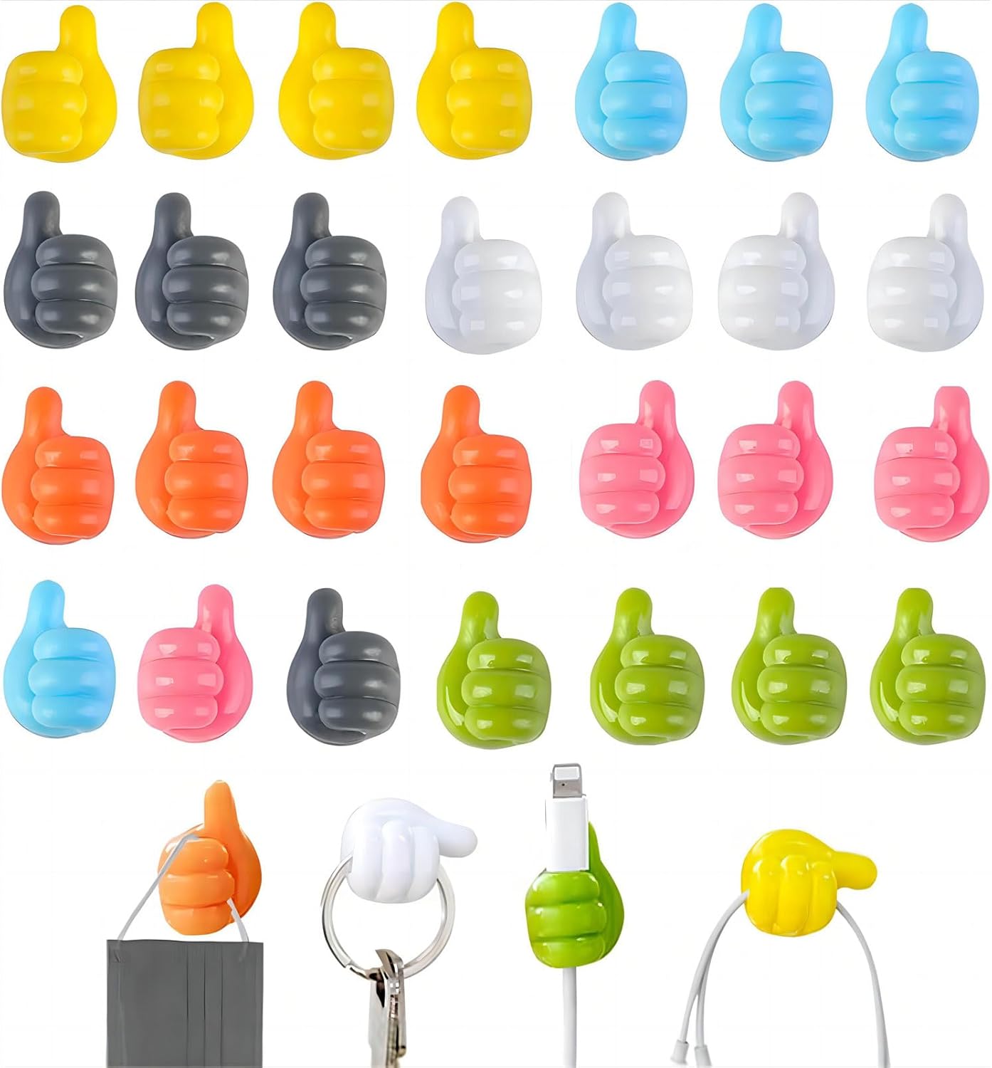 BNIB-Silicone Thumb Wall Hooks,For hanging adhesive hooks, no nails,28pcs/box, $10/box, $15/2 boxes.