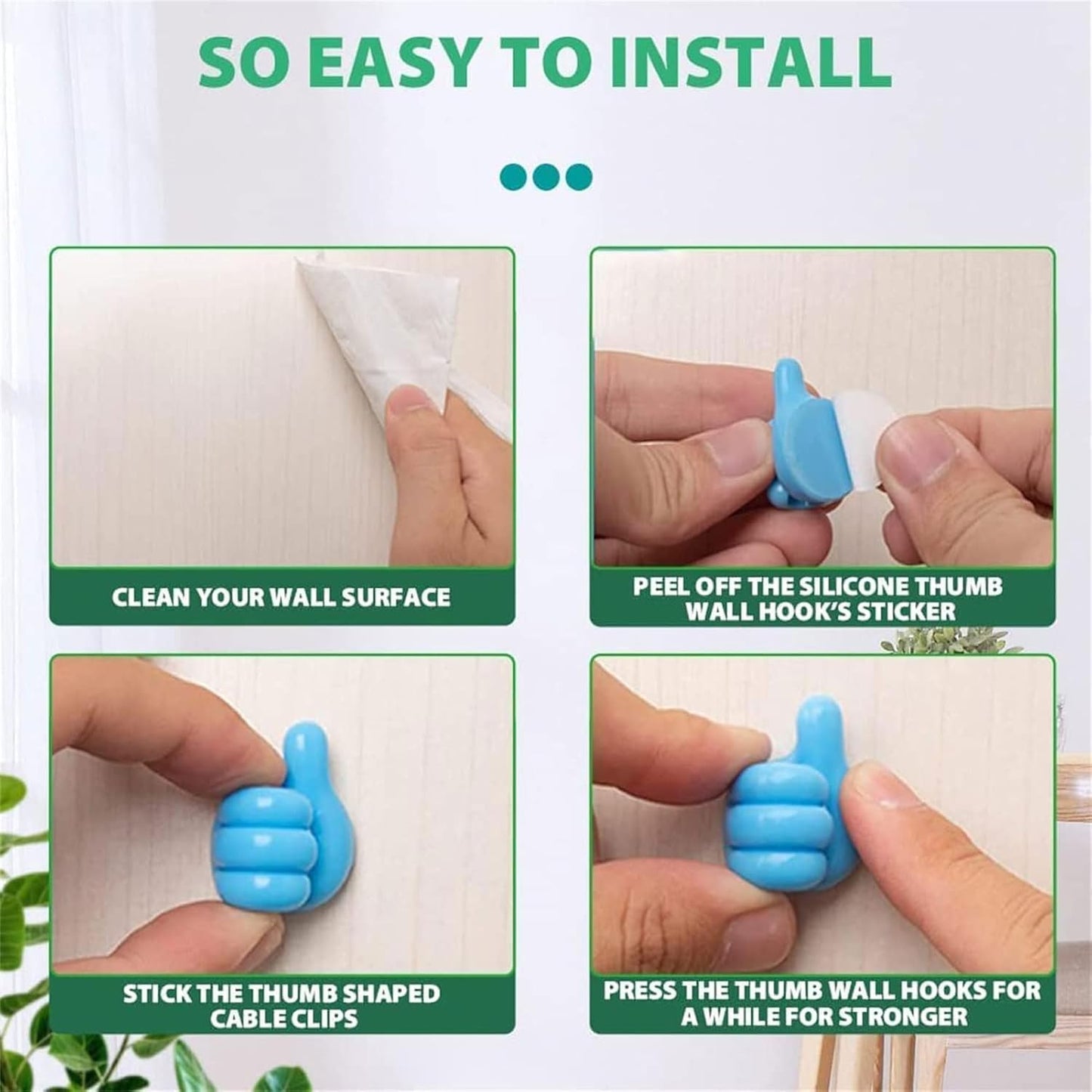 BNIB-Silicone Thumb Wall Hooks,For hanging adhesive hooks, no nails,28pcs/box, $10/box, $15/2 boxes.
