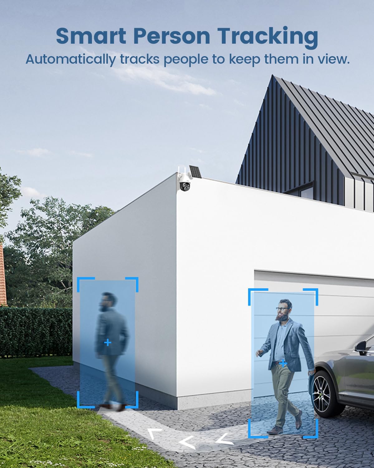 BNIB-AOSU Solar Security Camera Wireless Outdoor, 3K/5MP WiFi Camera Surveillance Exterieur