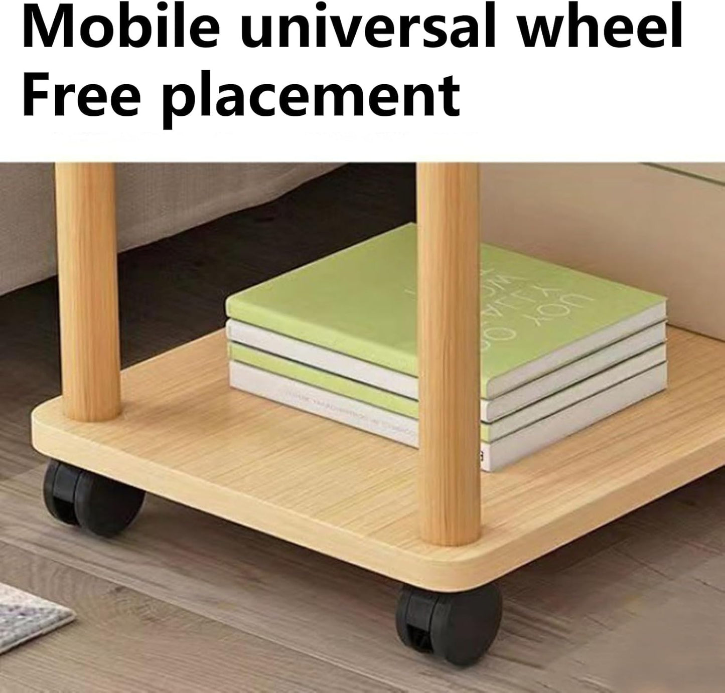 Brand New Assemble Small End Table for Small Spaces,Nightstand with 4 360-degree Wheels,-$40