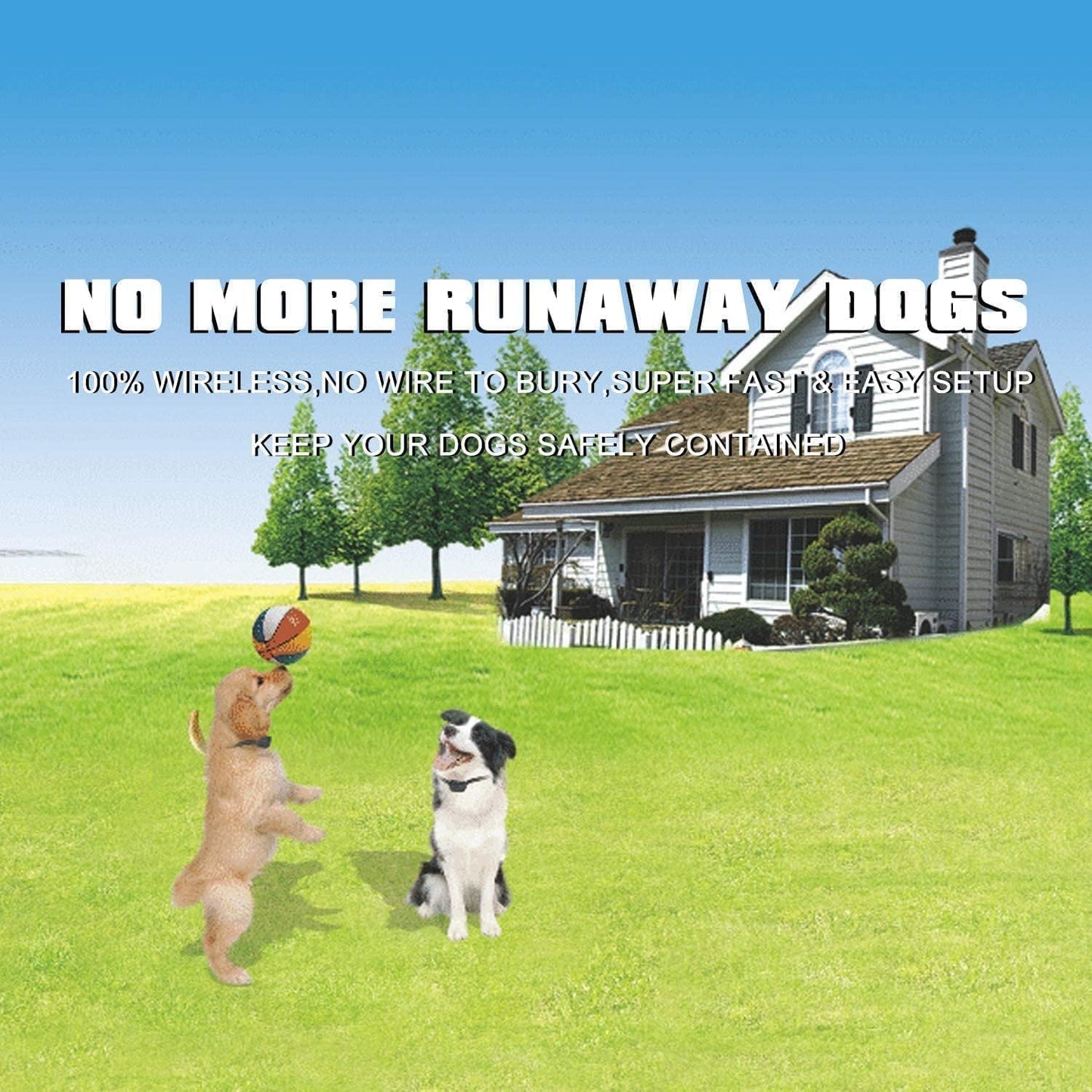 BNIB -Electric Dog Wireless Fence Pet Container System,Safe Harmless,Adjustable Control Range