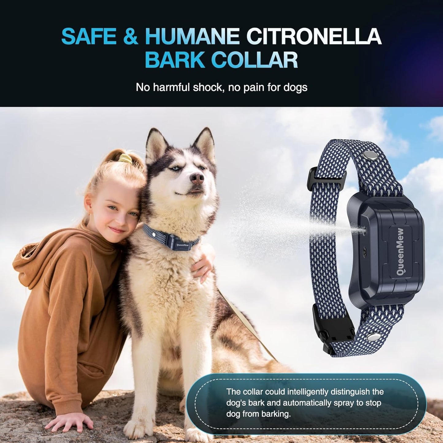 BNIB-Citronella Dog Collar for Barking Automatic Citronella No Barking Collar Spray Bark Collar