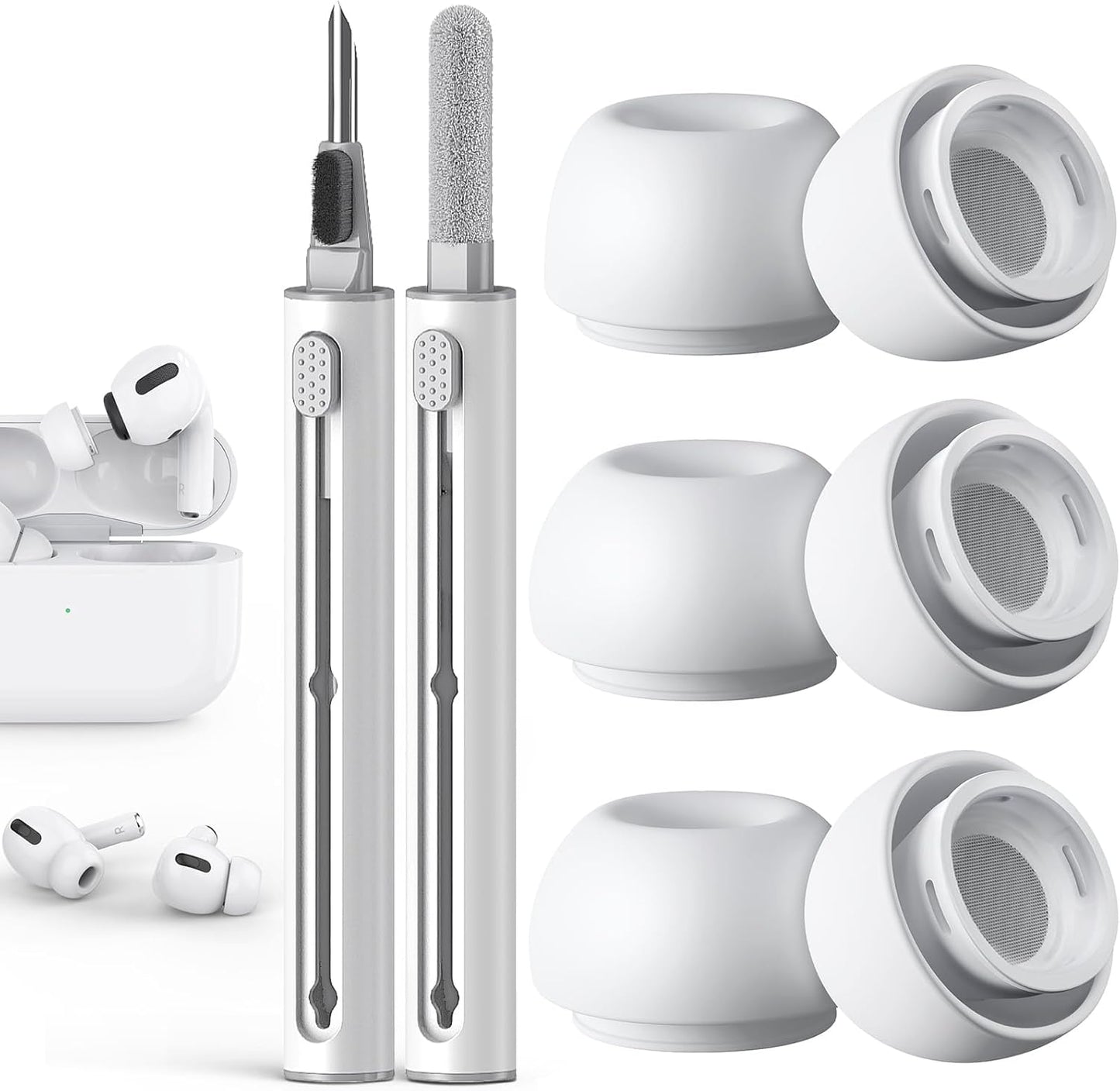 BNIB-Replacement Ear Tips Compatible with AirPods Pro 2nd/1st Noise Reduction Hole,3 Sizes (S/M/L)