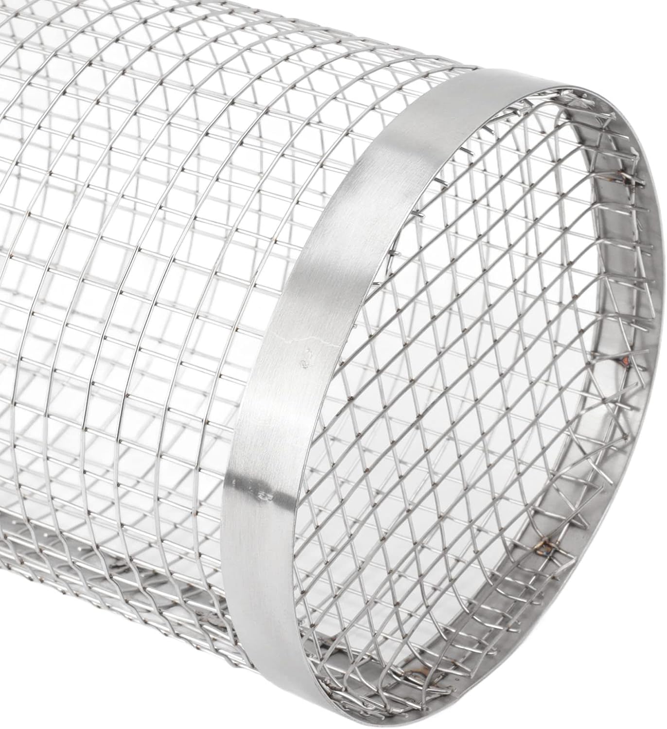 BNIB-Rolling Grill Baskets for Outdoor Grilling,Stainless Steel Heat Resistant Rust Prevention (20cm),-$8