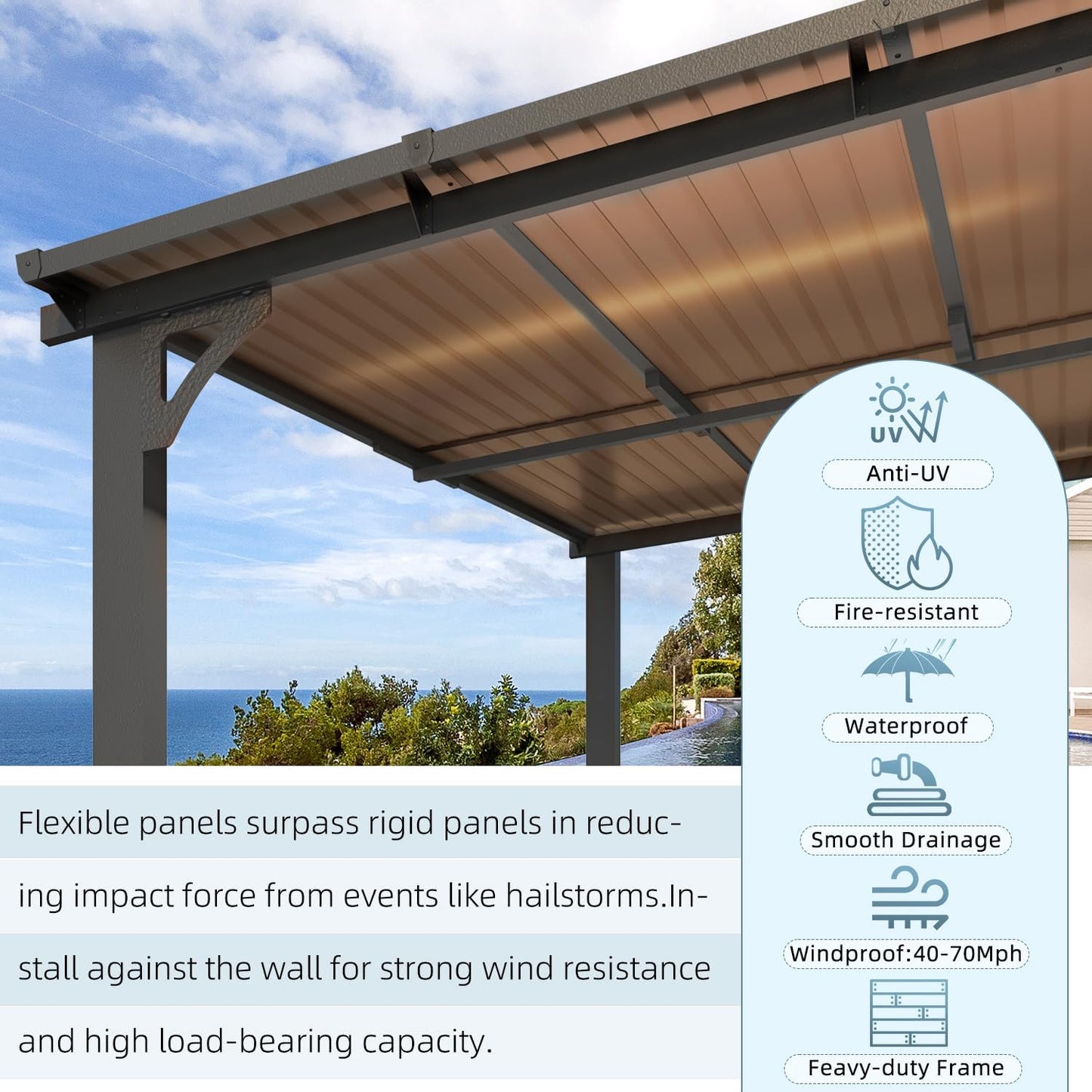 BNIB-12' x 12' Hardtop Gazebo Outdoor Aluminum Pergola For Garden, Patio, Backyard-Black,-$850