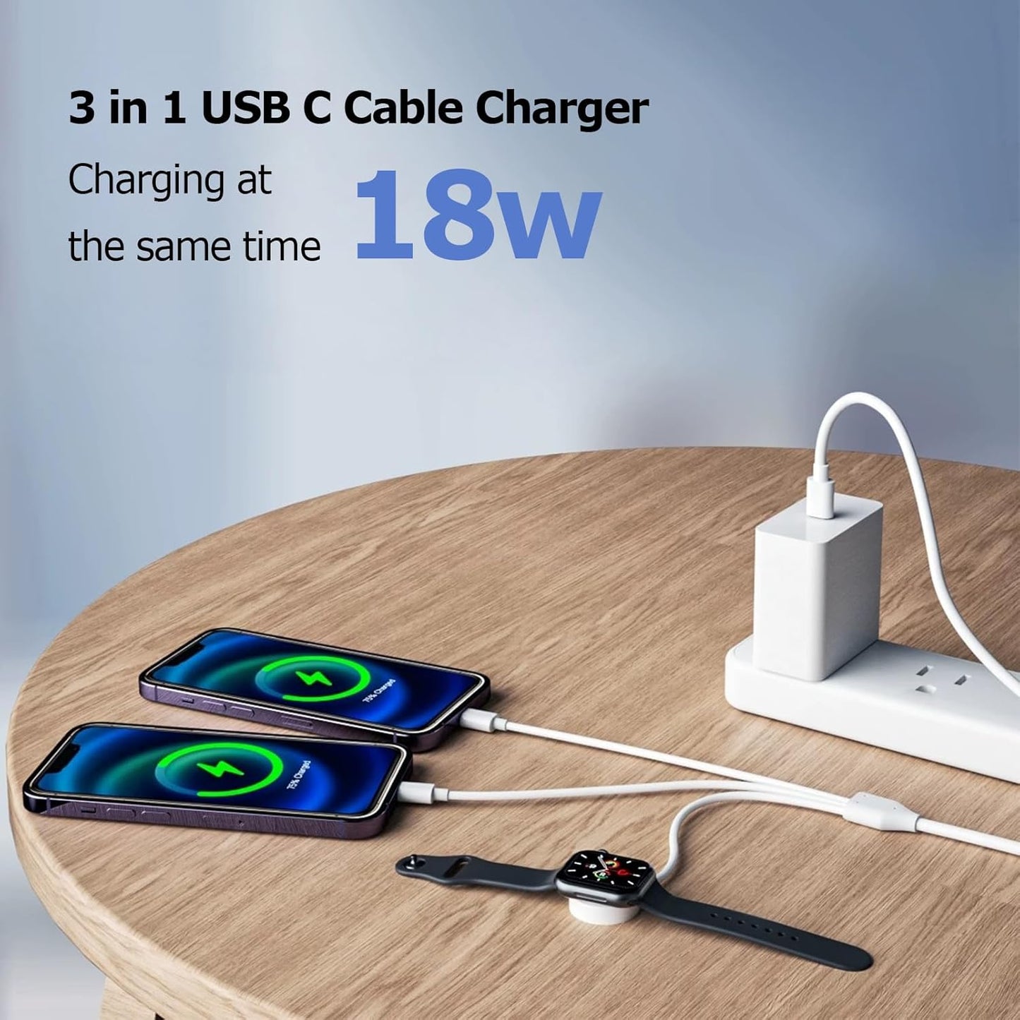 BNIB-3 in 1 Compatible with Apple Watch Charger Charging Cable USB C Cord for i Watch Series,3.9ft,