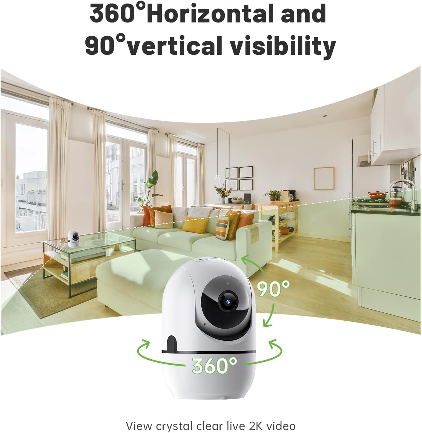 BNIB-2K Indoor Security Camera 5G&2.4G WiFi Dog Pet Camera with Phone App,360°Camera Indoor,-$15