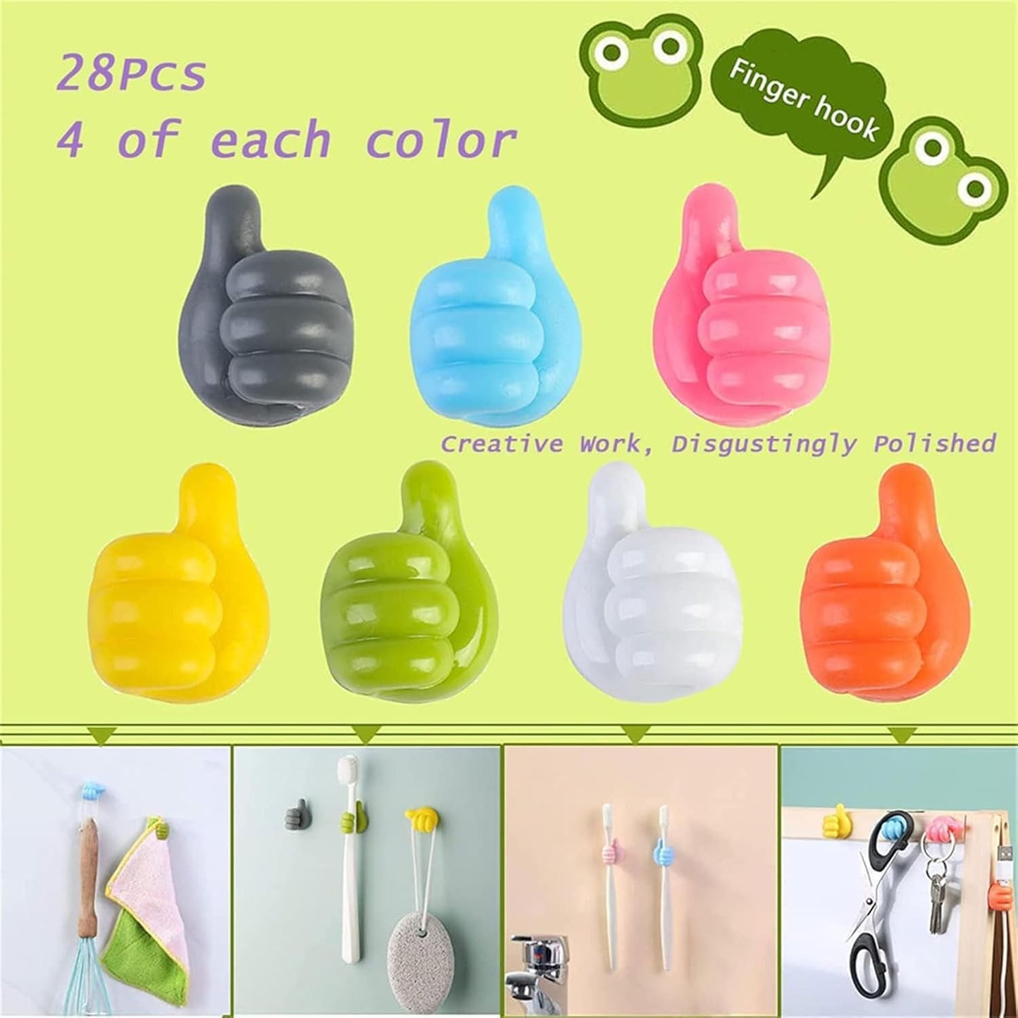 BNIB-Silicone Thumb Wall Hooks,For hanging adhesive hooks, no nails,28pcs/box, $10/box, $15/2 boxes.