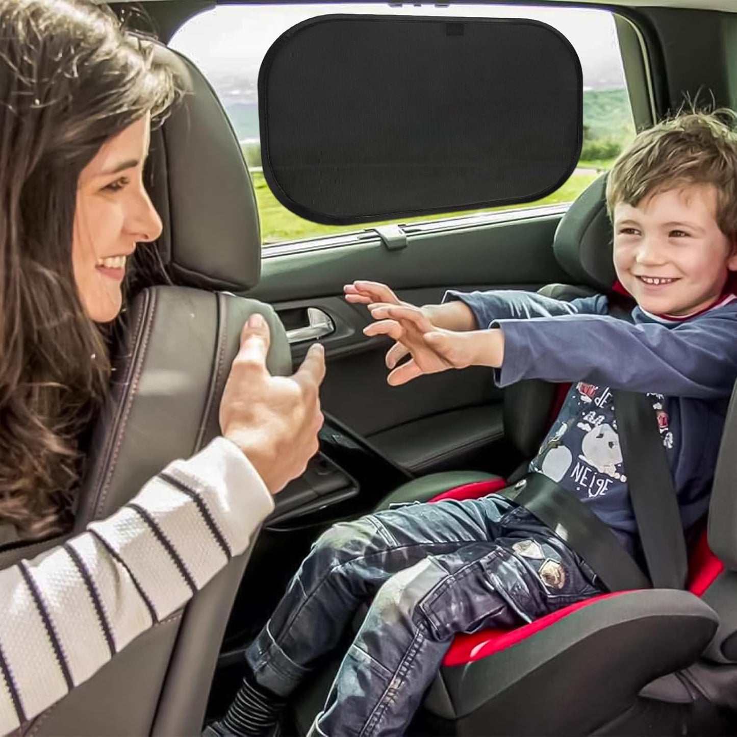 BNIB -Car Window Shades for Baby 19”x 12”(4 Pack) Cling, Blocks 99.98% UVR, Sun Shade Blocker