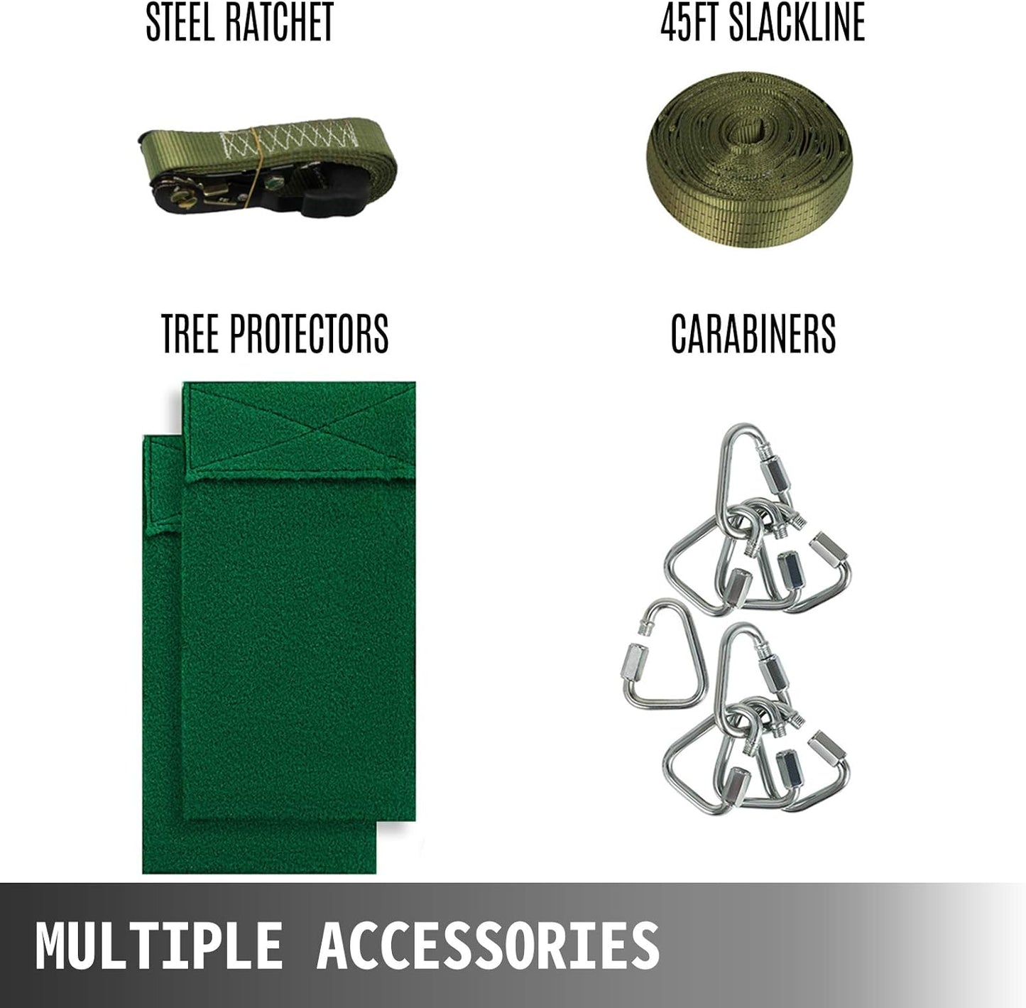 BNIB-Happybuy Ninja Warrior Obstacle Course for Kids, 45ft Ninja Line Slackline with Gym Rings,-$60