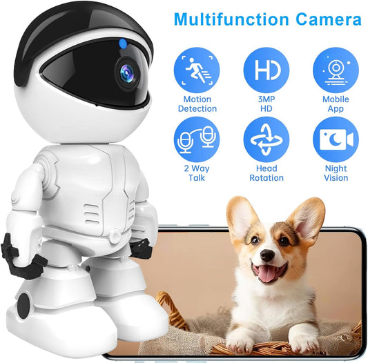 BNIB-Indoor Camera 2K 5G/2.4Ghz WiFi Home Security Camera, Baby/Pet Camera with Phone App