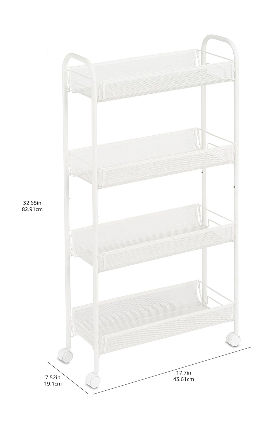BNIB-Amazon Basics 4-Tier Metal Storage Trolley - White, -$35