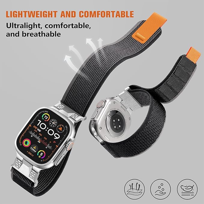 BNIB-Steel Trail Loop Nylon Bands Compatible with Apple Watch Ultra Band 42mm for Men