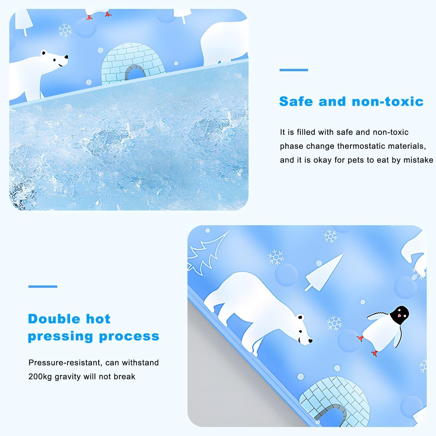 BNIB-Dog Cooling Mat Gel Cooling Mat for Dogs,35x23'', Non-Toxic Gel Self Cooling Pad for Dogs Cats