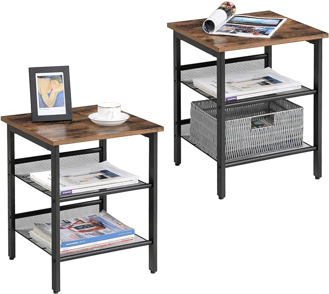 Brand New 2-piece side table set with adjustable mesh for living room, bedroom, -$70/set (2pcs)