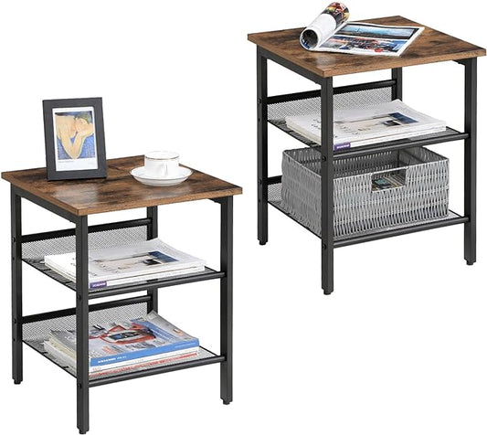 Brand New 2-piece side table set with adjustable mesh for living room, bedroom, -$70/set (2pcs)
