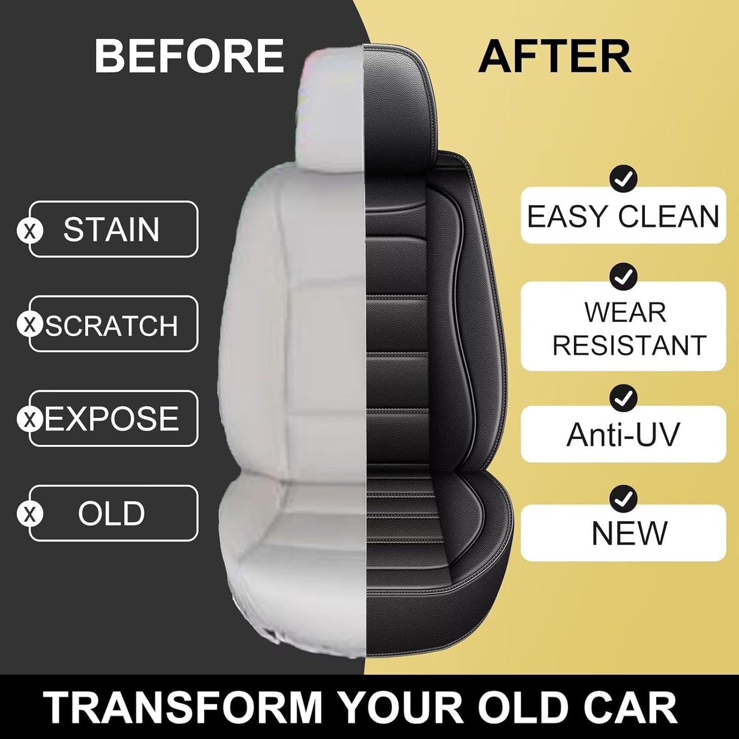 BNIB-Car Seat Covers Fit for Subaru Outback 2010-2026: Luxury Leather Front Seat Covers, (2PCS Front,),-$80