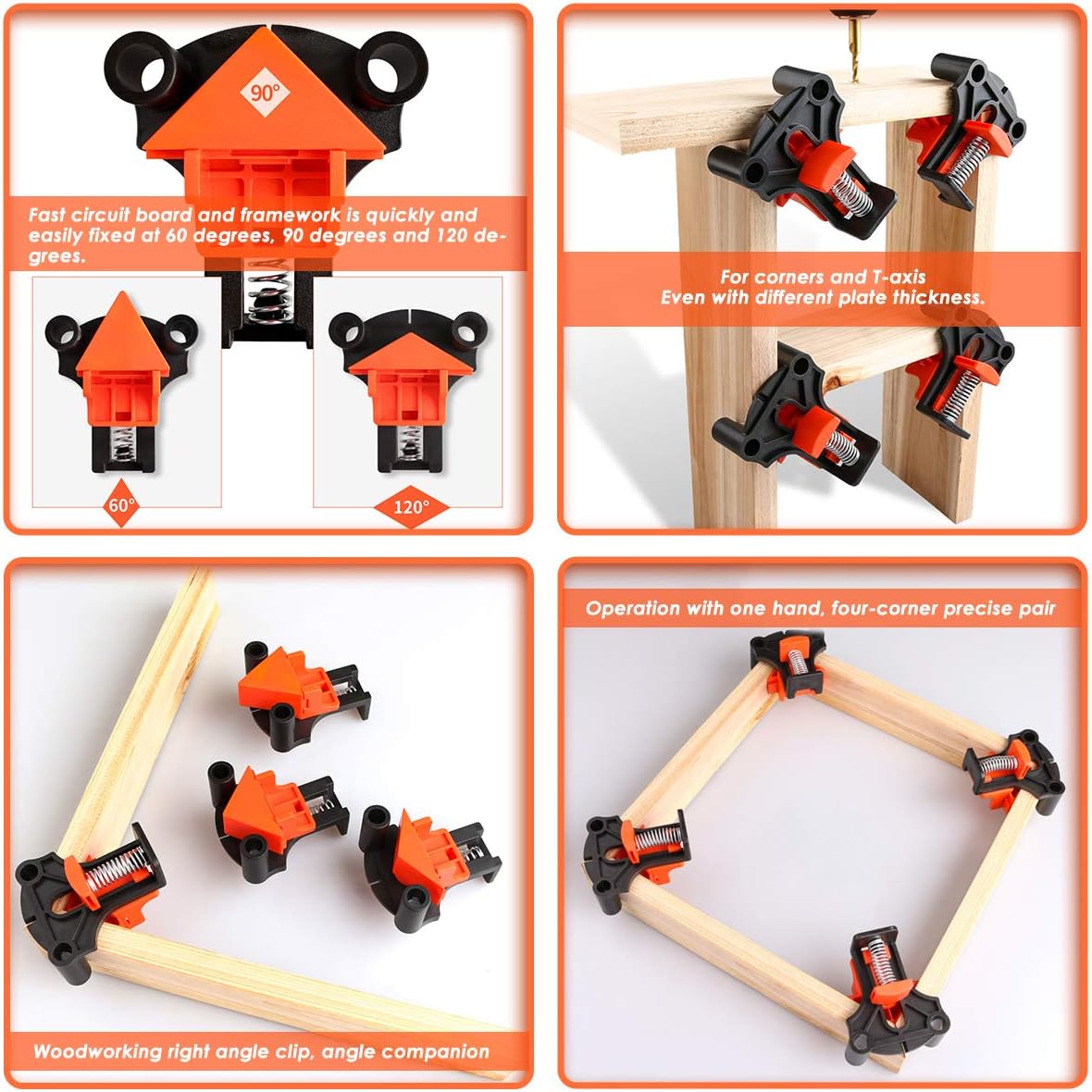 BNIB-Corner Tensioner Angle Tensioner Set, 60/90/120 Degree Wooden Clamps,Board Thicknesses 5-22 mm, -$15