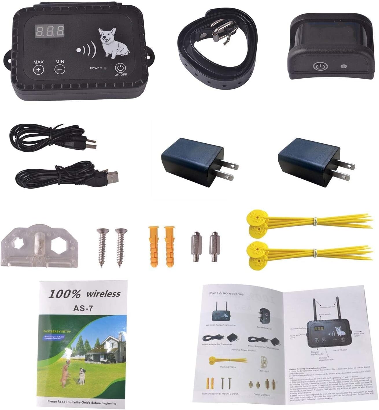 BNIB -Electric Dog Wireless Fence Pet Container System,Safe Harmless,Adjustable Control Range