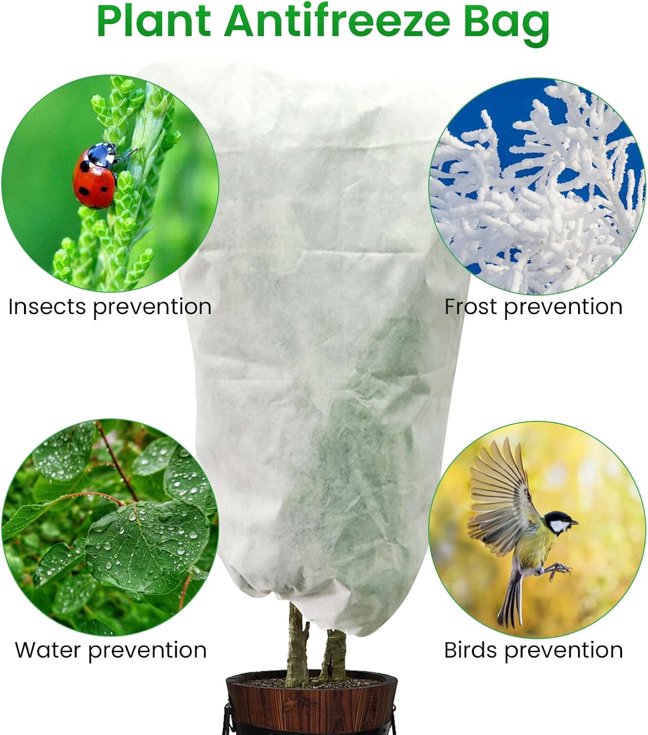 BNIB-2 Pack Plant Covers Freeze Protection, Winter Warm Plant Cover Tree Frost Cloth Warm Blankets-$10