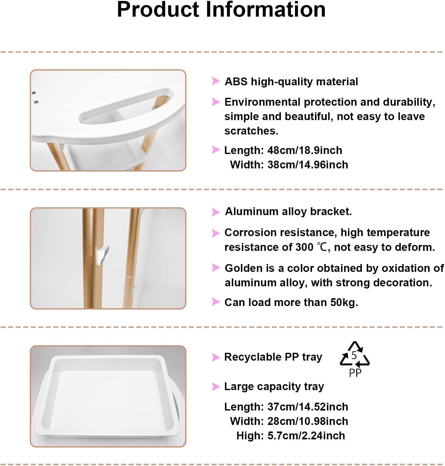 BNIB-Beauty Salon Furniture Trolley Spa Styling Pedestal Rolling Cart Two Shelf Abs Aluminum Elitzia ETTRO5