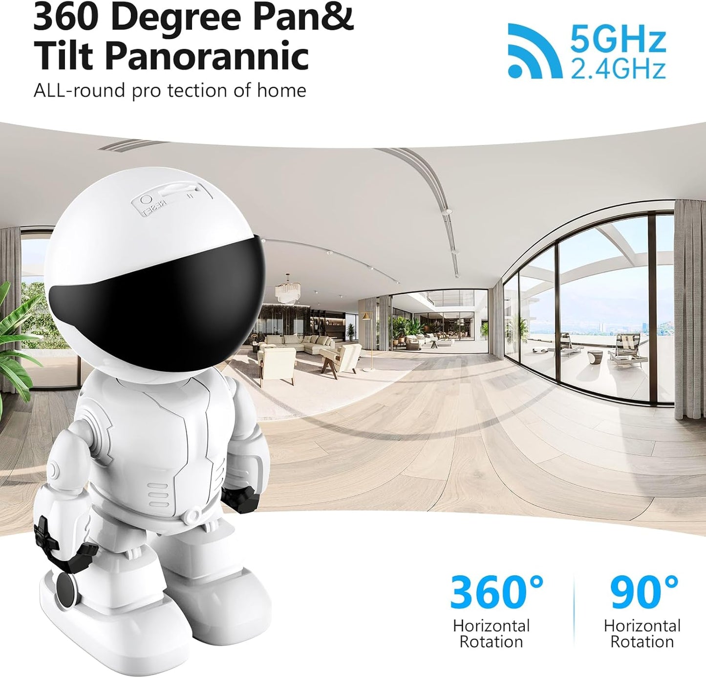 BNIB-Indoor Camera 2K 5G/2.4Ghz WiFi Home Security Camera, Baby/Pet Camera with Phone App