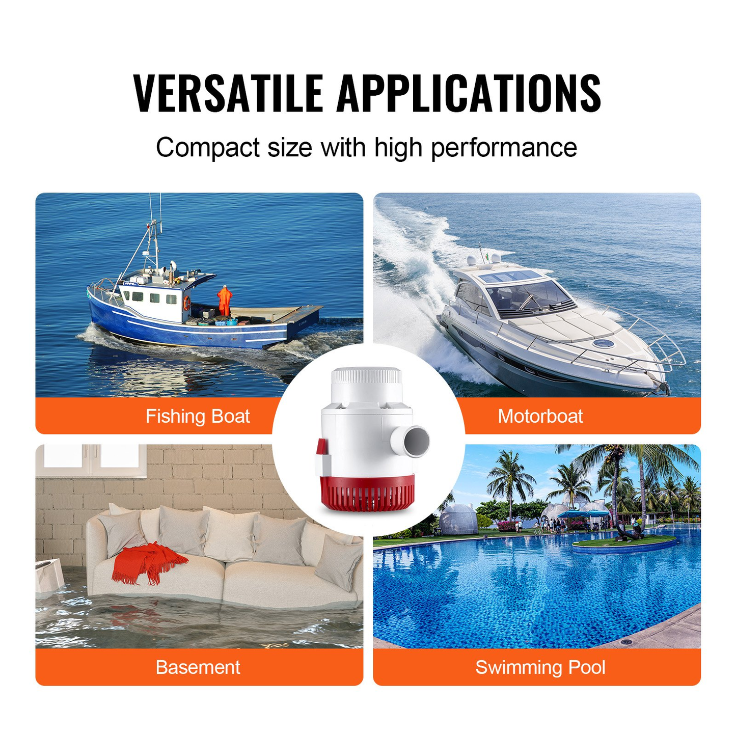 VEVOR Bilge Pump, 3000GPH 12V Automatic Submersible Boat Bilge Water Pump with Float Switch,-$50